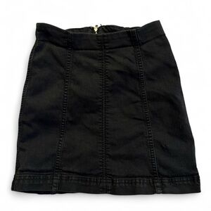 Free People Black Denim Mini Skirt Size 2 High Waisted
